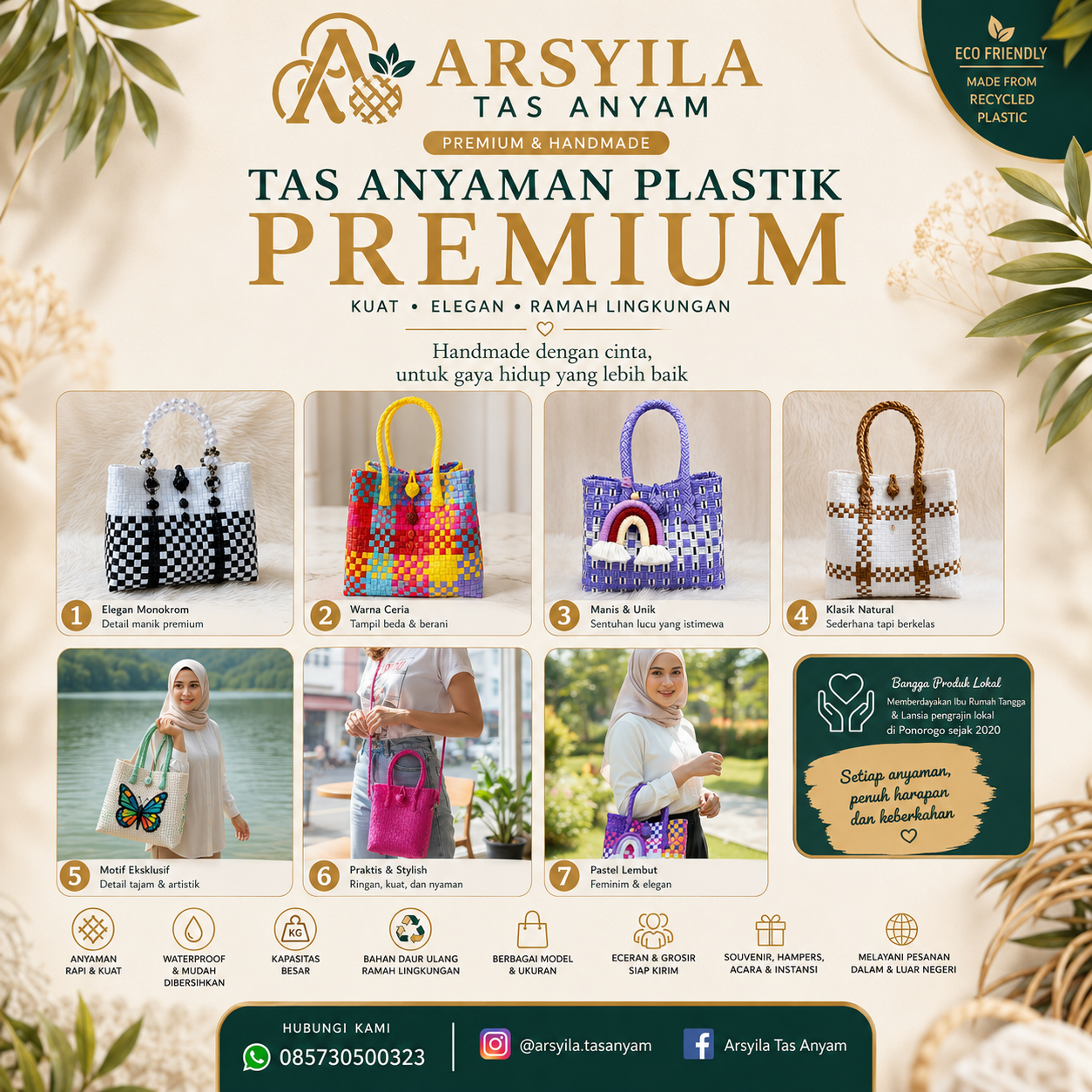 Koleksi tas anyaman plastik premium Arsyila Tas Anyam